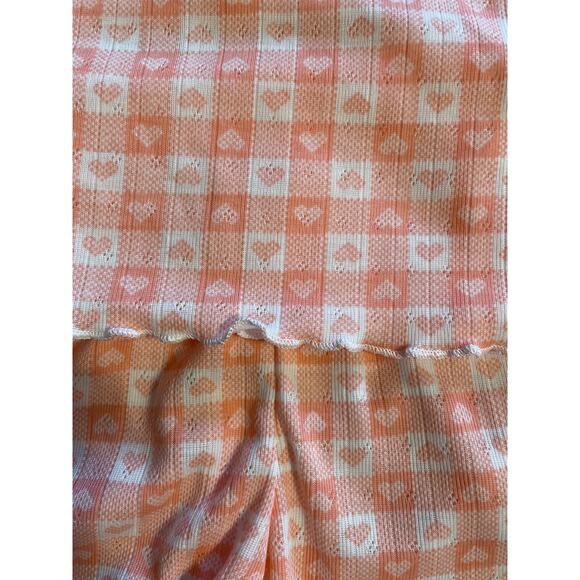 NWT Coral Heart Checkered Girl’s Size Large (10/12) Long Sleeve & Shorts Pajamas - Picture 5 of 5